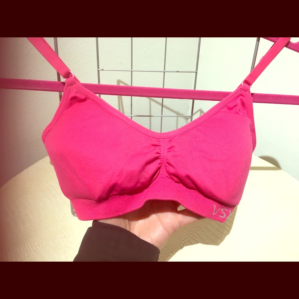Victoria’s Secret VSX, hot pink sports bra